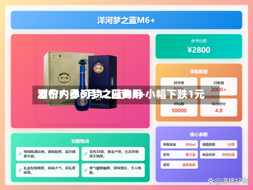 酒价内参6月12日费用发布：洋河梦之蓝M6+小幅下跌1元