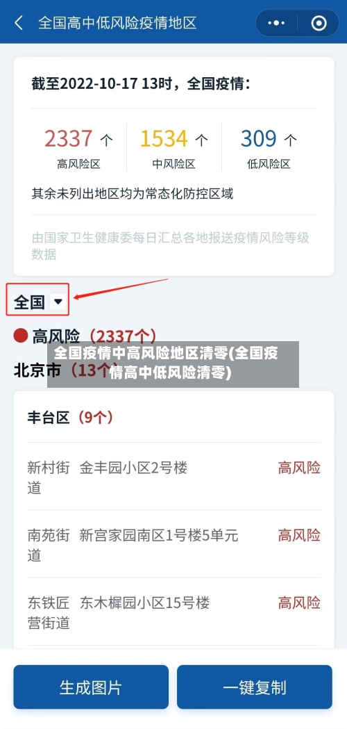全国疫情中高风险地区清零(全国疫情高中低风险清零)