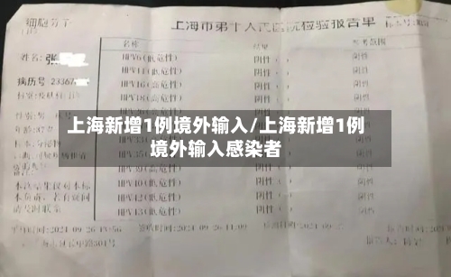 上海新增1例境外输入/上海新增1例境外输入感染者