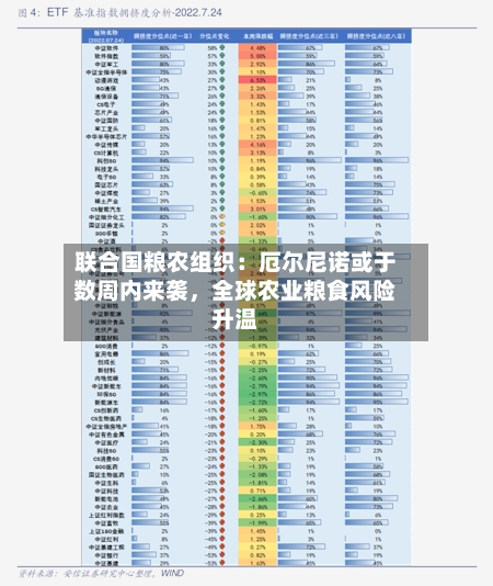 联合国粮农组织：厄尔尼诺或于数周内来袭，全球农业粮食风险升温-第2张图片