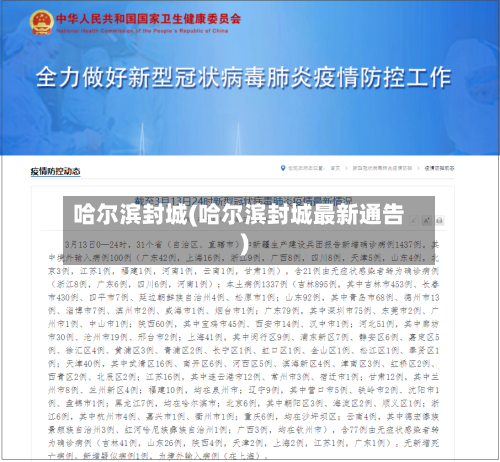 哈尔滨封城(哈尔滨封城最新通告)-第2张图片